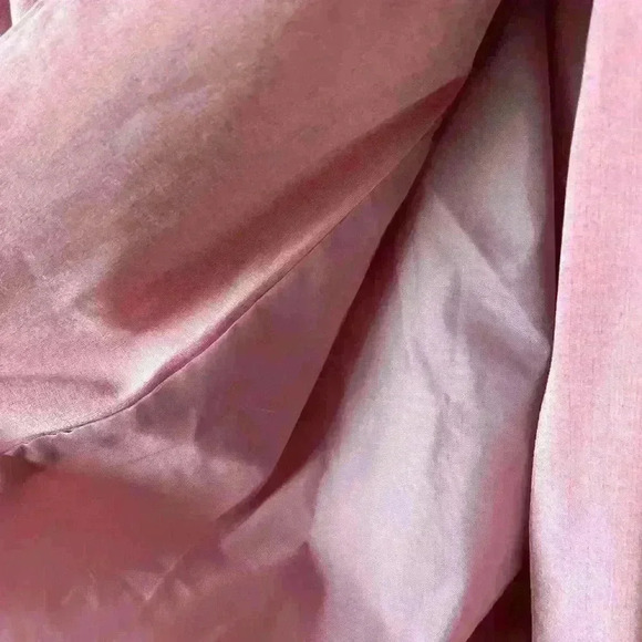 NWT vintage Gallery pink cape style, short trench coat with long lapel; M - Picture 9 of 9